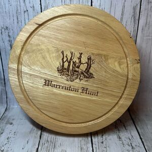 Warrenton Hunt Brie‎ Cheese Wooden Board with 4 Tools Inside Circular Picnic